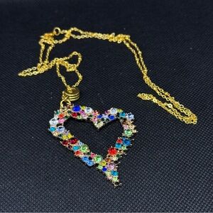 Multicolor Heart Pendant Necklace